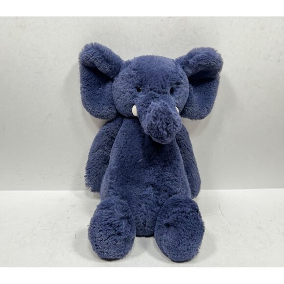 Jellycat London Bashful Elephant Soft Navy Blue Plush Toy Stuffed Animal - Picture 1 of 4